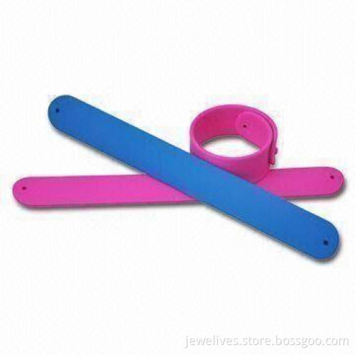 Silicone Slap Bracelets, Customized Colors are Welcome